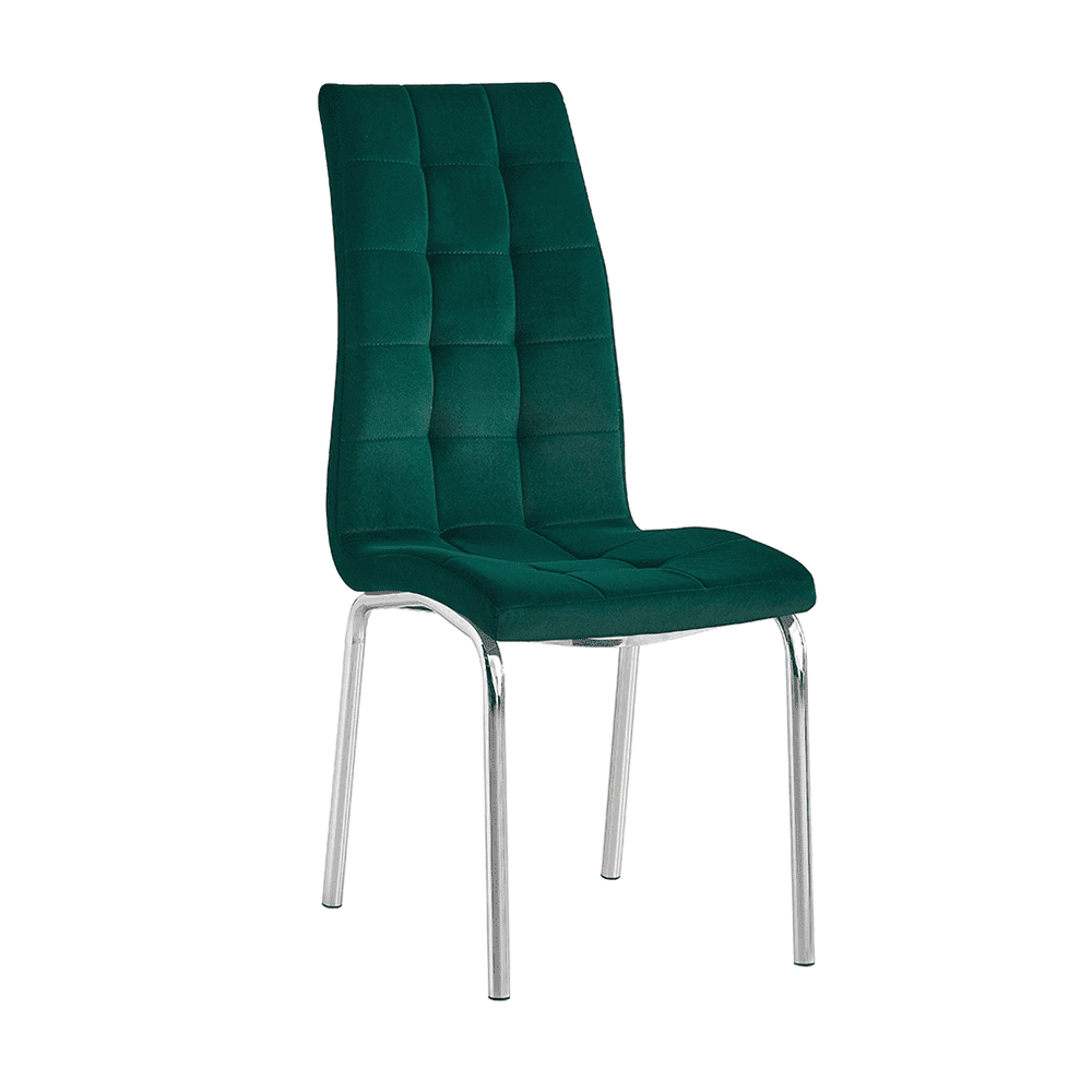 KONDELA Jedálenská stolička, smaragdová / chróm, GERDA NEW